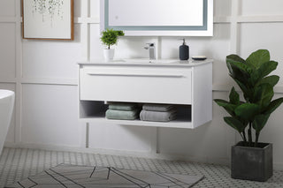 Kasper Single Bathroom Floating Vanity in White