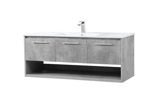 Kasper Single Bathroom Floating Vanity in Concrete Grey