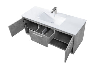 Kasper Single Bathroom Floating Vanity in Concrete Grey