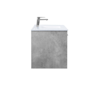 Kasper Single Bathroom Floating Vanity in Concrete Grey