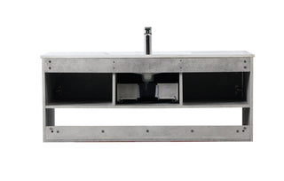 Kasper Single Bathroom Floating Vanity in Concrete Grey