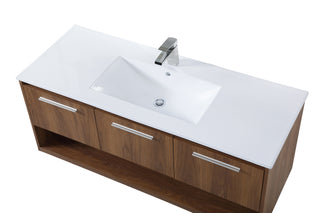 Kasper Single Bathroom Floating Vanity in Walnut Brown