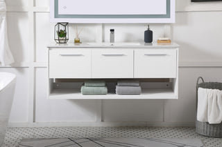Kasper Single Bathroom Floating Vanity in White