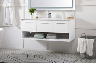 Kasper Single Bathroom Floating Vanity in White