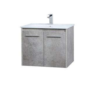 Rasina Single Bathroom Floating Vanity in Concrete Grey