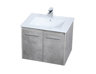 Rasina Single Bathroom Floating Vanity in Concrete Grey
