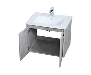 Rasina Single Bathroom Floating Vanity in Concrete Grey