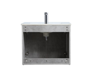 Rasina Single Bathroom Floating Vanity in Concrete Grey
