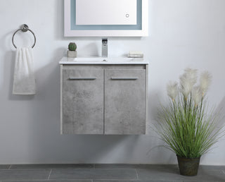 Rasina Single Bathroom Floating Vanity in Concrete Grey