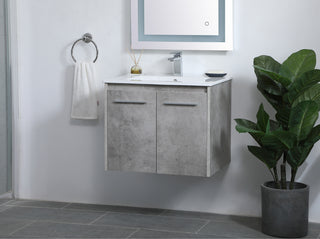 Rasina Single Bathroom Floating Vanity in Concrete Grey