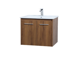 Rasina Single Bathroom Floating Vanity in Walnut Brown