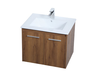 Rasina Single Bathroom Floating Vanity in Walnut Brown