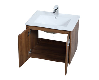 Rasina Single Bathroom Floating Vanity in Walnut Brown