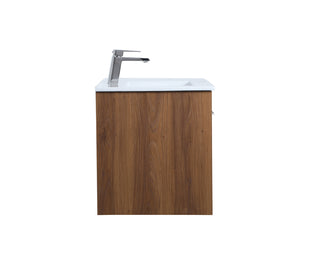 Rasina Single Bathroom Floating Vanity in Walnut Brown
