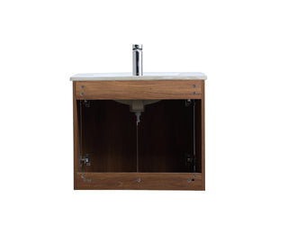Rasina Single Bathroom Floating Vanity in Walnut Brown