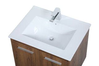 Rasina Single Bathroom Floating Vanity in Walnut Brown