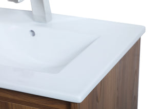 Rasina Single Bathroom Floating Vanity in Walnut Brown