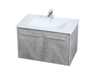 Rasina Single Bathroom Floating Vanity in Concrete Grey