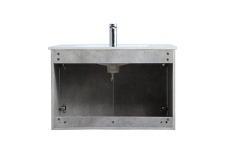 Rasina Single Bathroom Floating Vanity in Concrete Grey