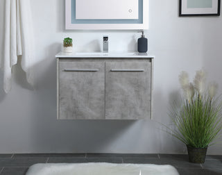Rasina Single Bathroom Floating Vanity in Concrete Grey