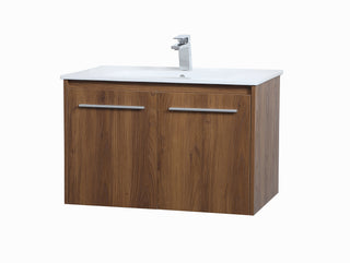 Rasina Single Bathroom Floating Vanity in Walnut Brown