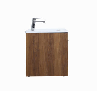 Rasina Single Bathroom Floating Vanity in Walnut Brown