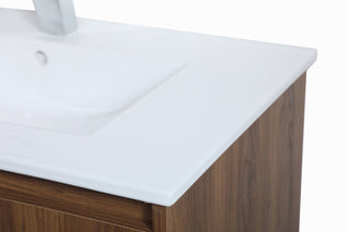 Rasina Single Bathroom Floating Vanity in Walnut Brown