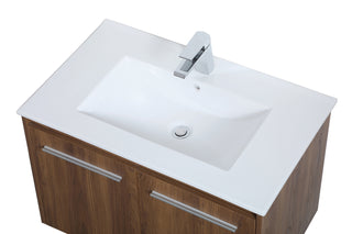 Rasina Single Bathroom Floating Vanity in Walnut Brown