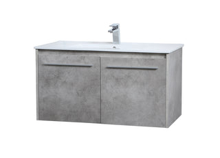 Rasina Single Bathroom Floating Vanity in Concrete Grey