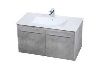 Rasina Single Bathroom Floating Vanity in Concrete Grey