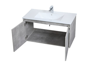 Rasina Single Bathroom Floating Vanity in Concrete Grey