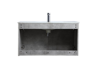 Rasina Single Bathroom Floating Vanity in Concrete Grey