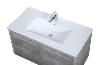 Rasina Single Bathroom Floating Vanity in Concrete Grey