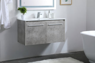 Rasina Single Bathroom Floating Vanity in Concrete Grey