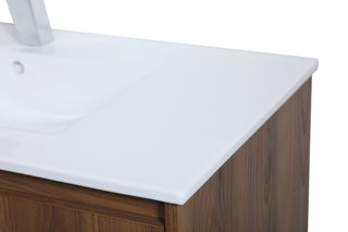 Rasina Single Bathroom Floating Vanity in Walnut Brown