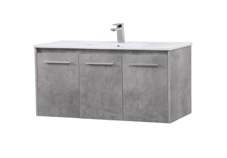 Rasina Single Bathroom Floating Vanity in Concrete Grey