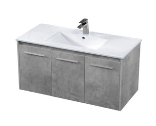 Rasina Single Bathroom Floating Vanity in Concrete Grey