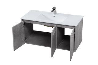 Rasina Single Bathroom Floating Vanity in Concrete Grey