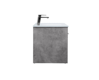 Rasina Single Bathroom Floating Vanity in Concrete Grey