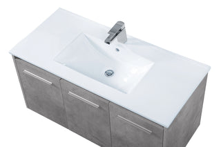 Rasina Single Bathroom Floating Vanity in Concrete Grey