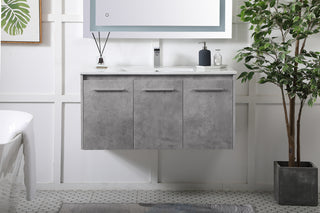 Rasina Single Bathroom Floating Vanity in Concrete Grey