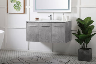 Rasina Single Bathroom Floating Vanity in Concrete Grey