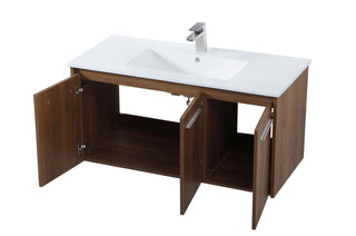 Rasina Single Bathroom Floating Vanity in Walnut Brown