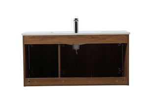 Rasina Single Bathroom Floating Vanity in Walnut Brown