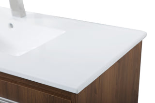 Rasina Single Bathroom Floating Vanity in Walnut Brown