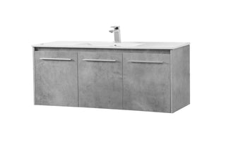 Rasina Single Bathroom Floating Vanity in Concrete Grey