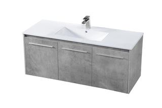 Rasina Single Bathroom Floating Vanity in Concrete Grey