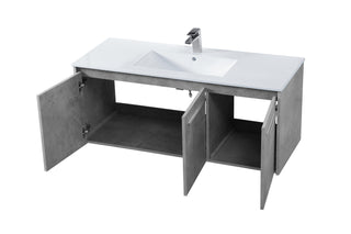 Rasina Single Bathroom Floating Vanity in Concrete Grey