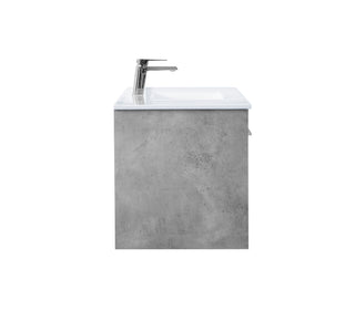 Rasina Single Bathroom Floating Vanity in Concrete Grey