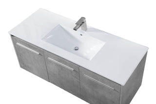 Rasina Single Bathroom Floating Vanity in Concrete Grey